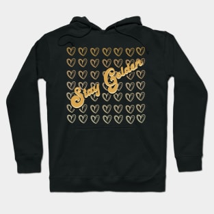 Stay Golden Remembering Betty White Golden Girls Ombré Gold Hearts Design Hoodie